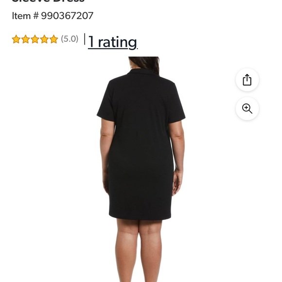 NWT Rafaella Women's Black Plus Size Short Sleeve Dress - Picture 7 of 8